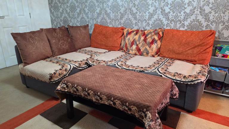 Ikea Corner Sofa bed with storage and hydraulics also a 2 seater sofa- Used