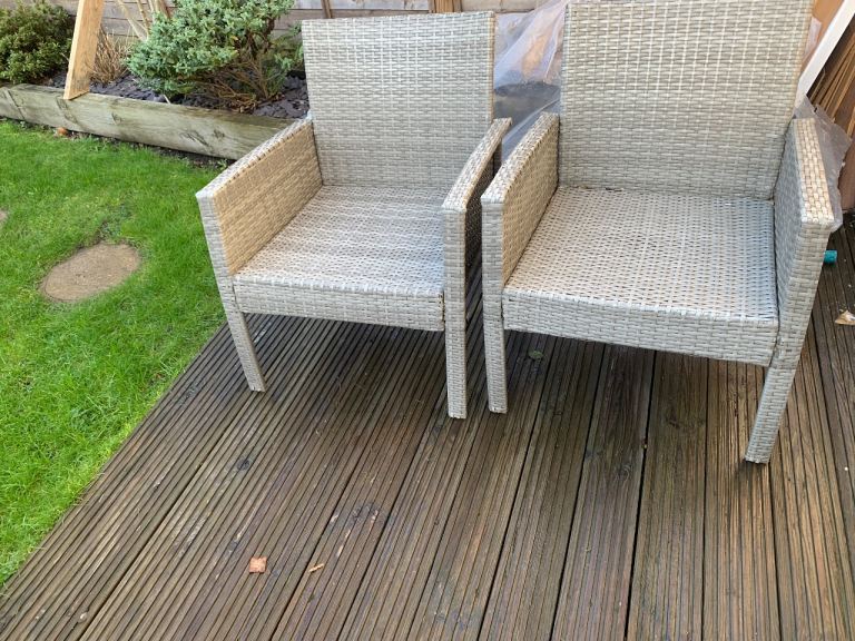 Garden rattan chairs plus table