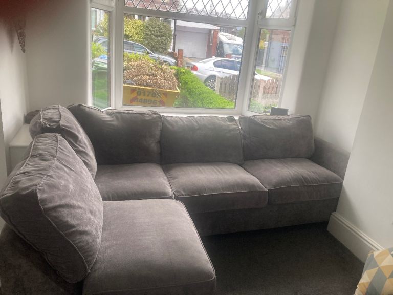 Grey dfs corner sofa like new 