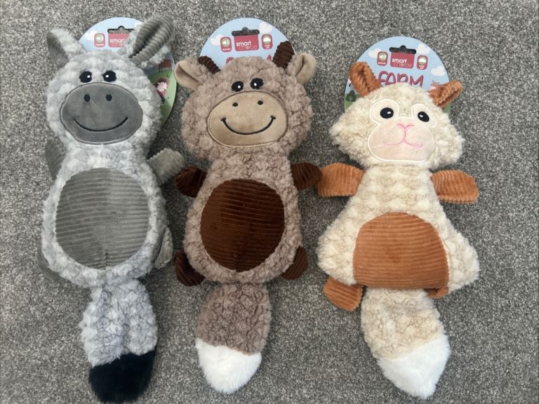 Smart Choice Farm Yard Animals Squeaky Plush Toy (Single Item - Choose a Design)
