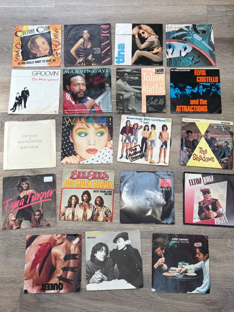 Job Lot 289 X 7” Singles, 60s/70s/80s Pop Rock, Queen, T.Rex, Stones, Lennon