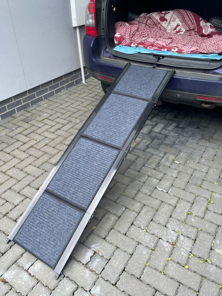 Portable car ramp for medium to large dog