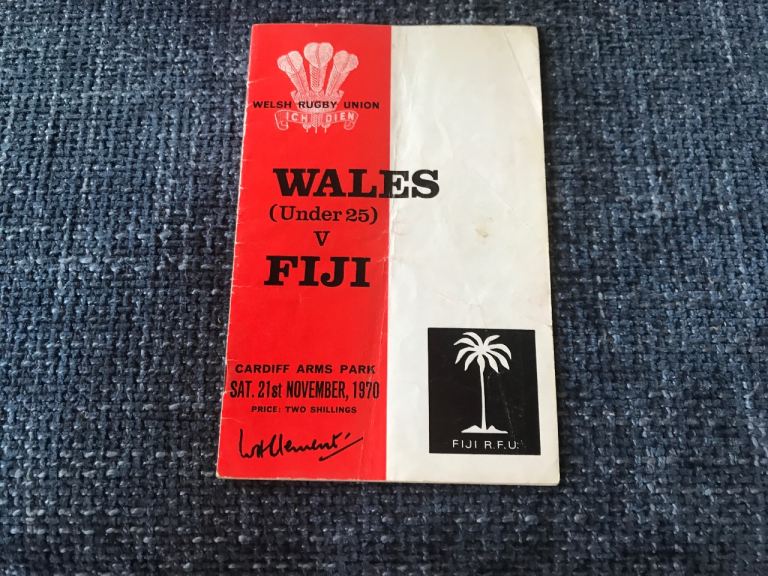 Wales v Fiji rugby programme Under 25’s signed by team