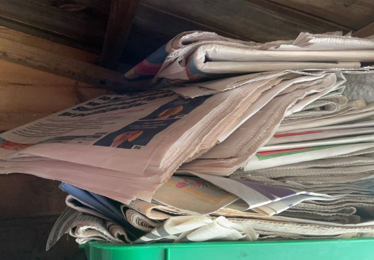 Free old newspapers, handy for lining pet hutches or for wrapping breakables if moving house
