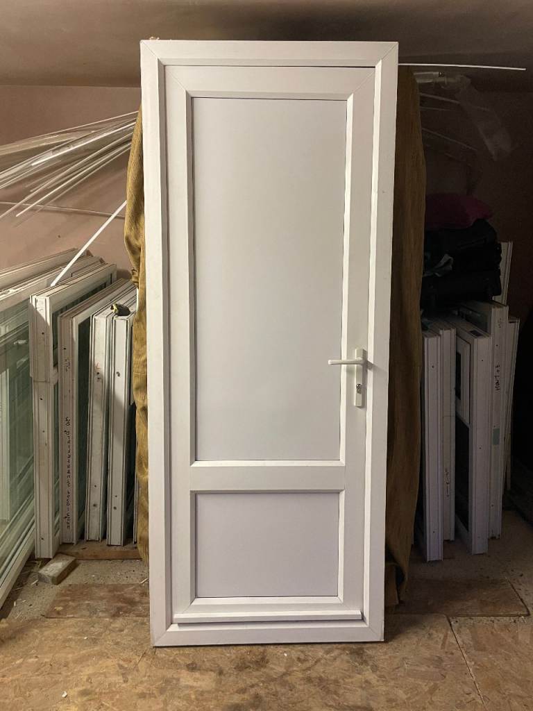 UPVC DOOR 205 x 83 cm - UPVC REINFORCED PANEL DOOR  - BRAND NEW PANEL (REF: DX38)