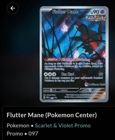 flutter mane ancient pokemon card Amazon.com: Pokemon - Flutter Mane 078 - Trick or Trade 2024 - Cosmos Holo