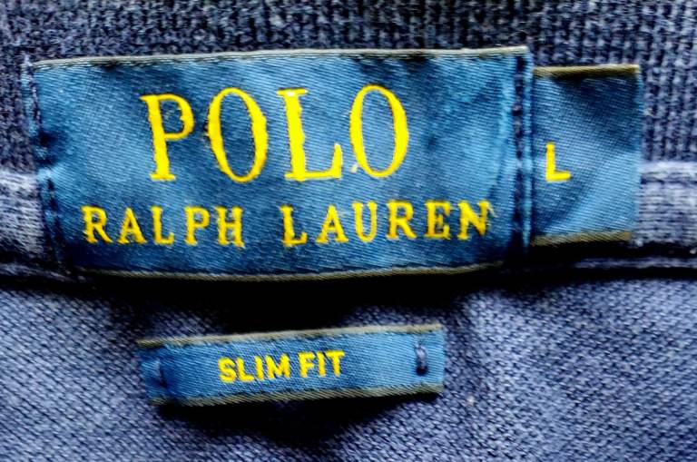 Mens Polo Shirt in Dark Sapphire Navy / Haute Red- L Slim fit