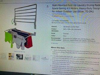 Wall-Mounted Fold-Up Laundry Drying Rack X2