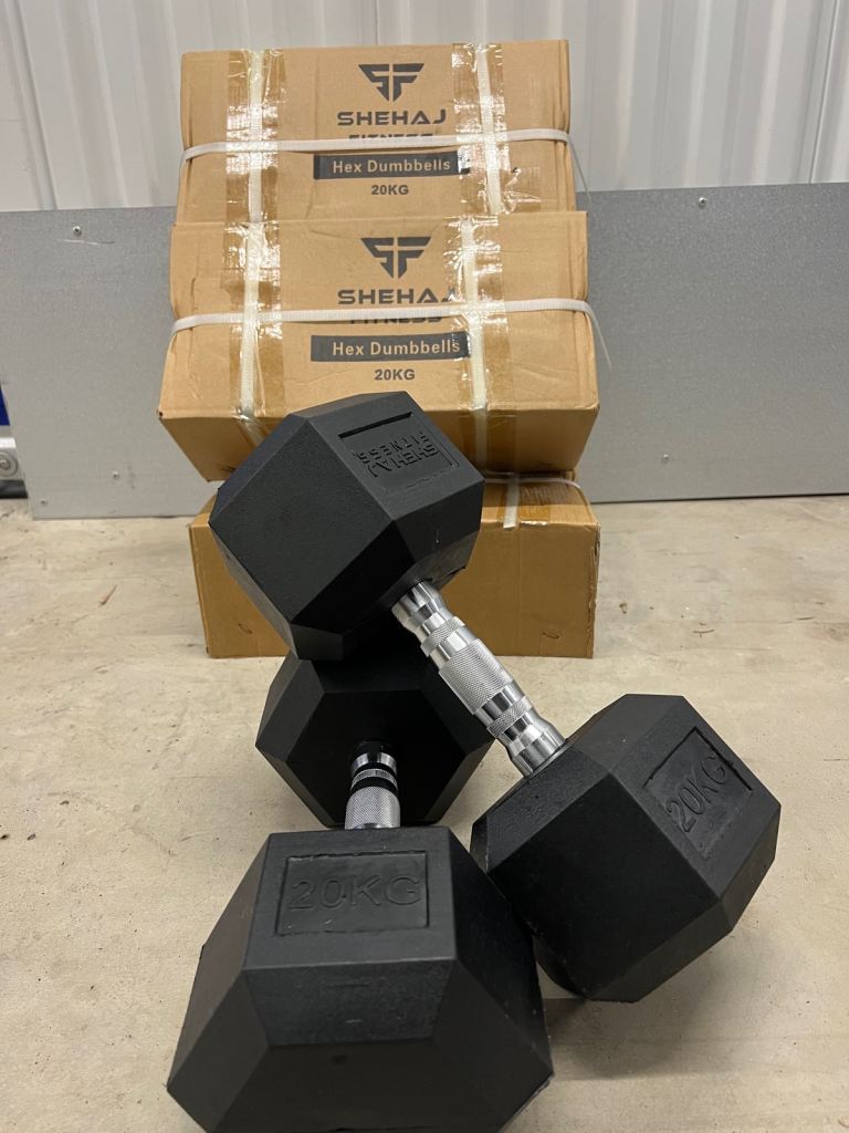 2x20kg Hex Dumbbells Brand New