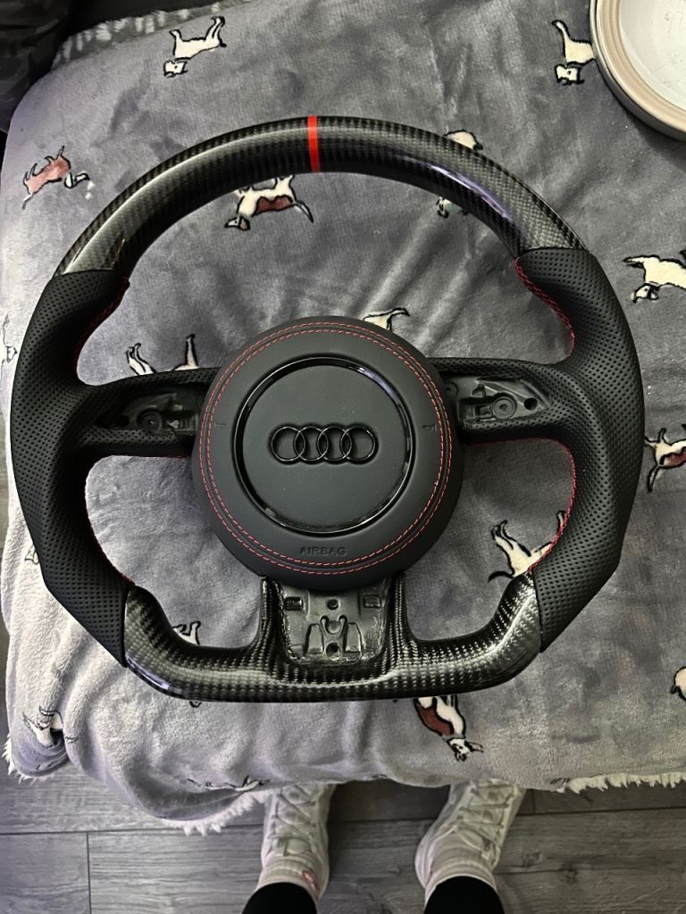 Audi A6 Carbon Fiber Steering Wheel With Airbag Cover