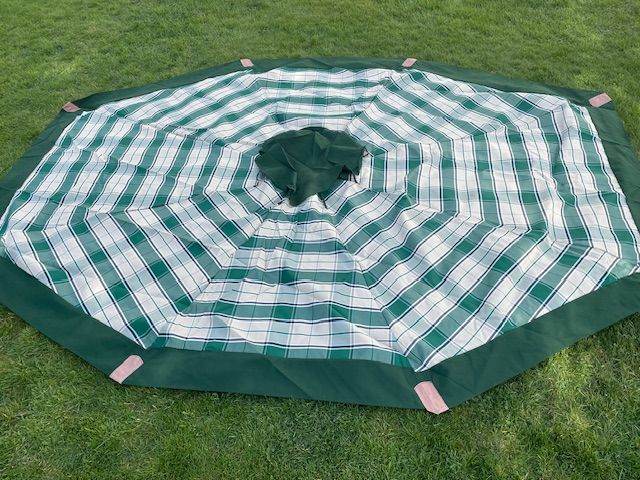Garden Parasol Oval Cover - Green & Cream