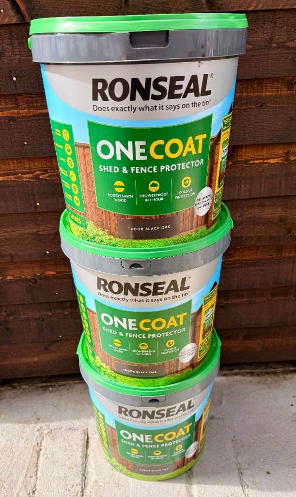 Ronseal fence and shed paint, 9 ltr tubs
