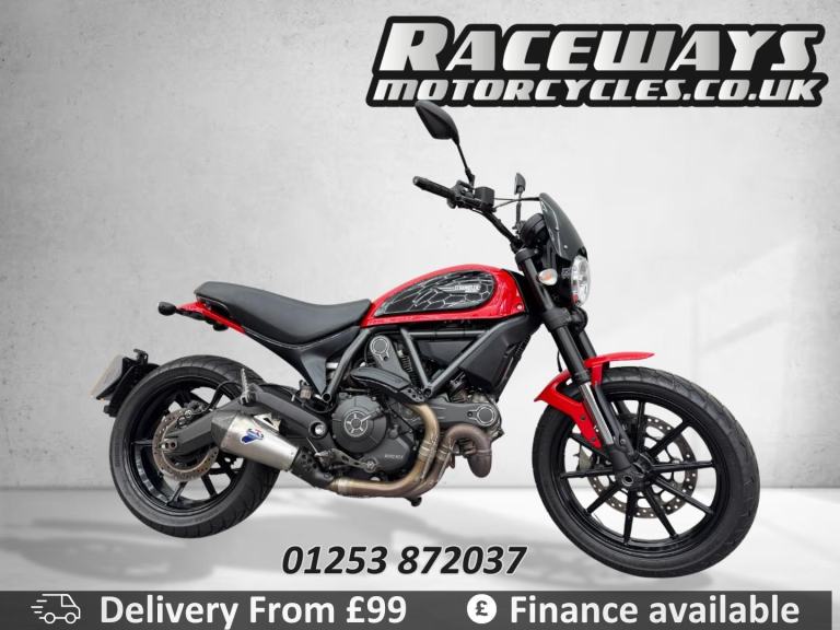 DUCATI SCRAMBLER ICON 2015 15 REG 11,552 MILES RED USED MOTORCYCLE 803CC
