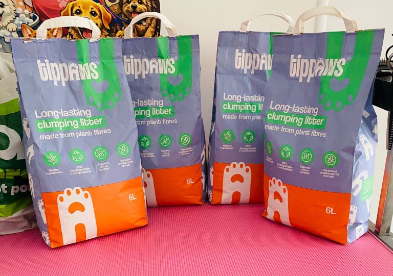 4 x 6L tippaws Long-lasting clumping cat litter