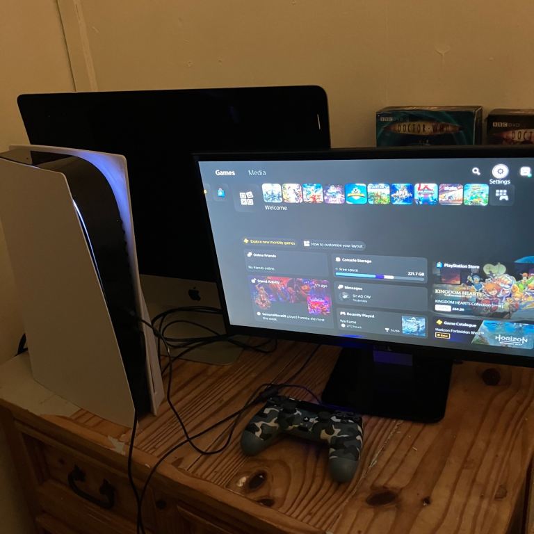 PS5 Console with ps4 controller 