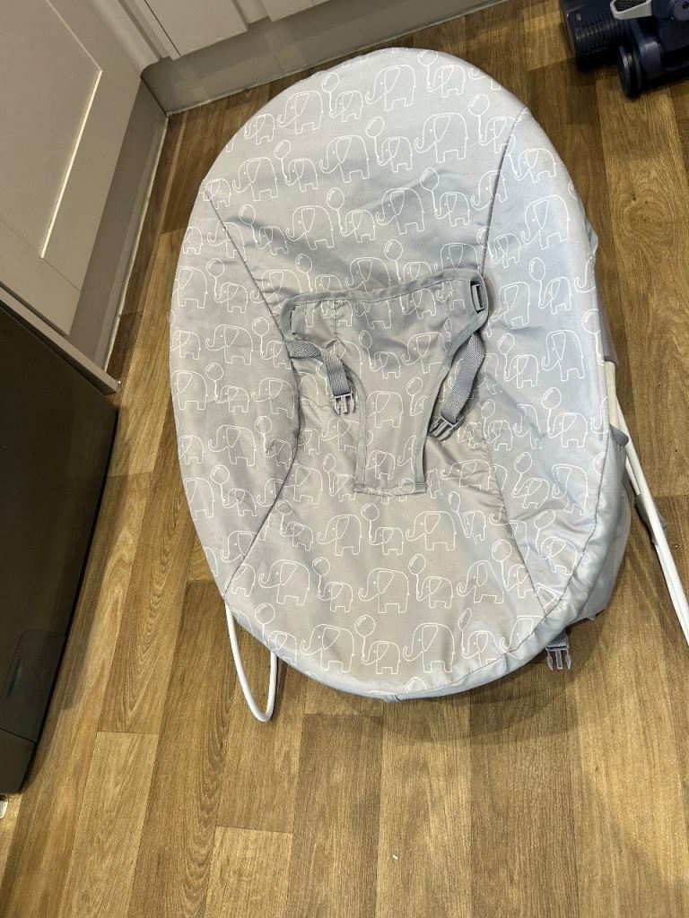 Baby Bouncer Chair - Grey Elephant Print