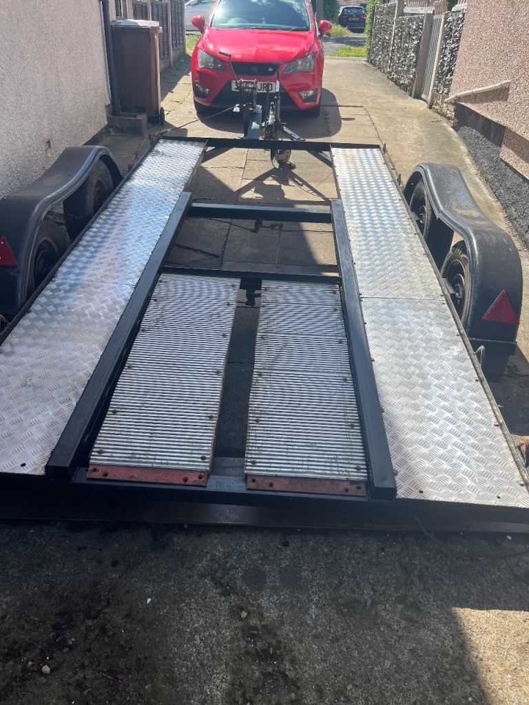 Car trailer twin axle braked.  12.1x 6.1ft 