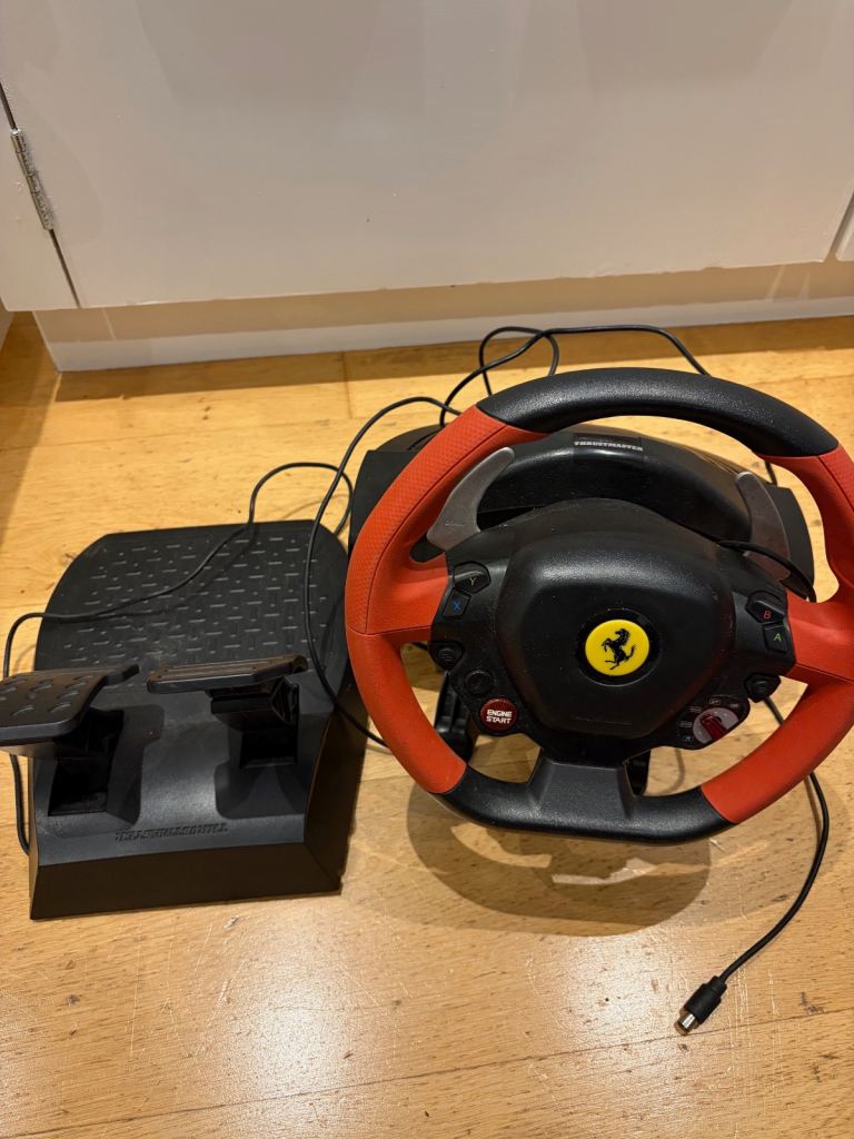 THRUSTMASTER Ferrari 458 Spider Racing Wheel & Pedals - Black & Red