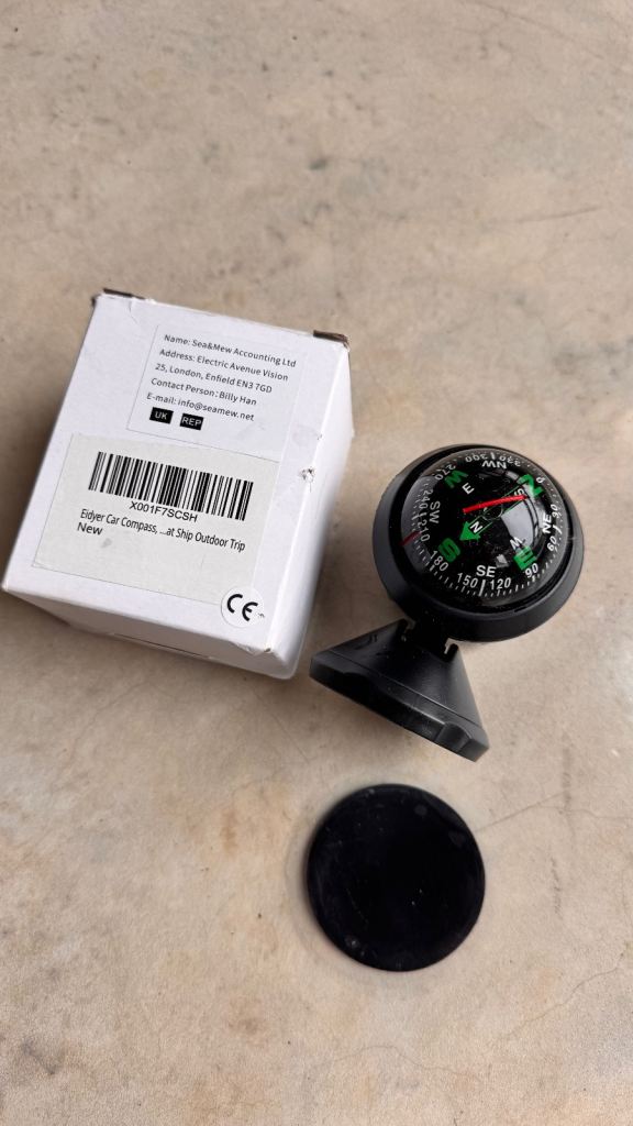 Compass for Car, Boat, Hiking with Mounting Pan and Stand. 