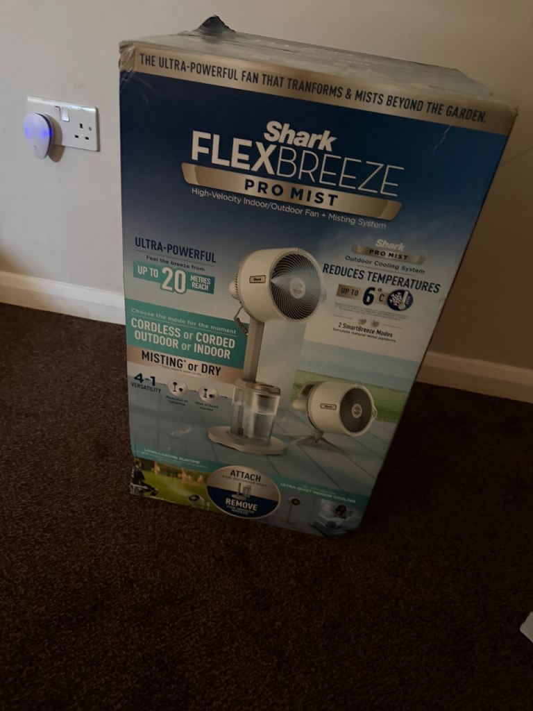 New Shark FlexBreeze Pro Mist Fan - Cordless/Corded