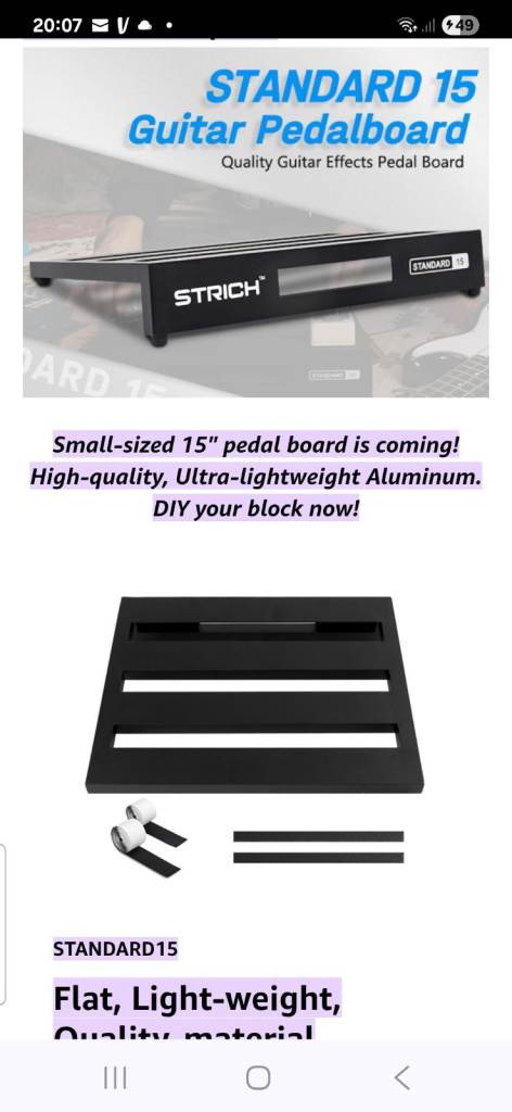 image for New boxed strich pedal board with carry case