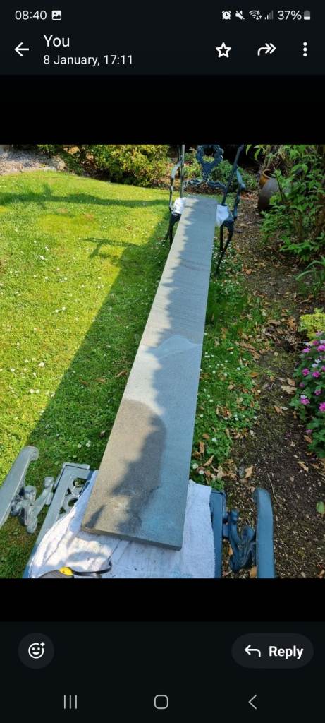 One piece 8ft long beautiful Lake District slate mantelpiece