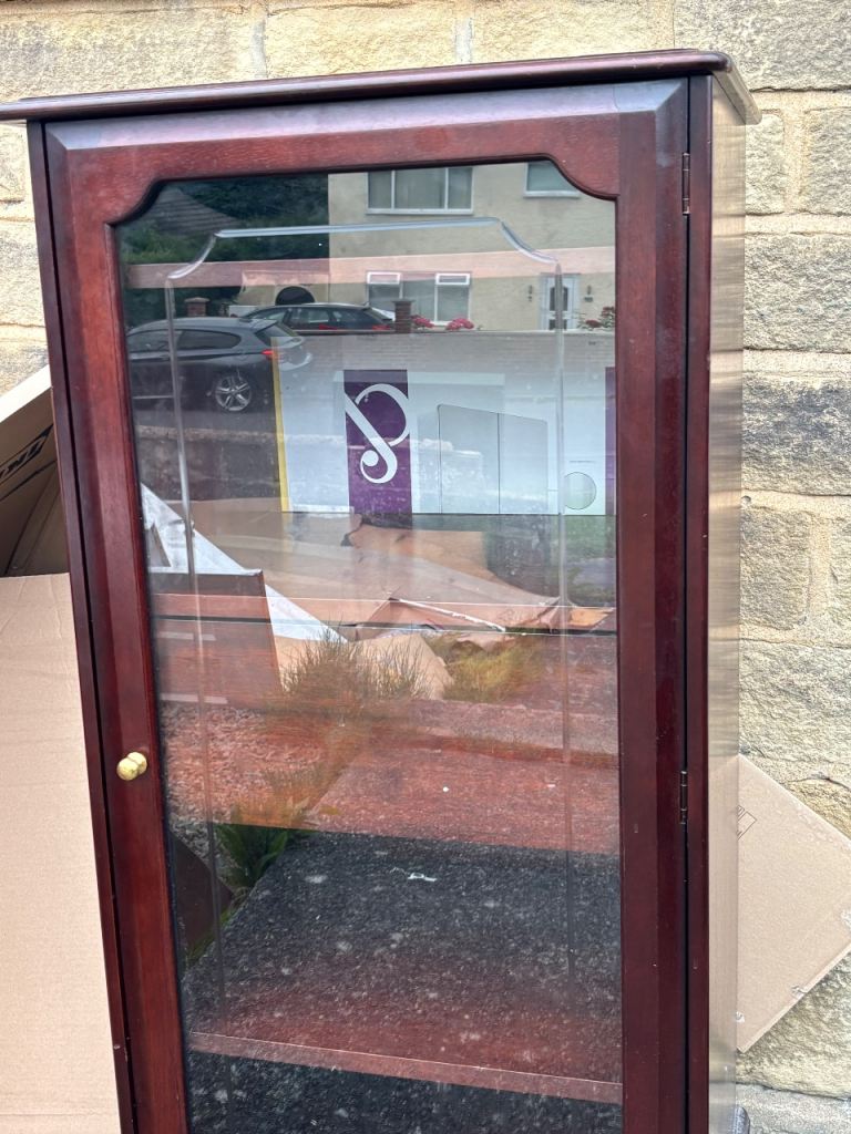 Wooden Display Cabinet with Glass Door – Good Condition