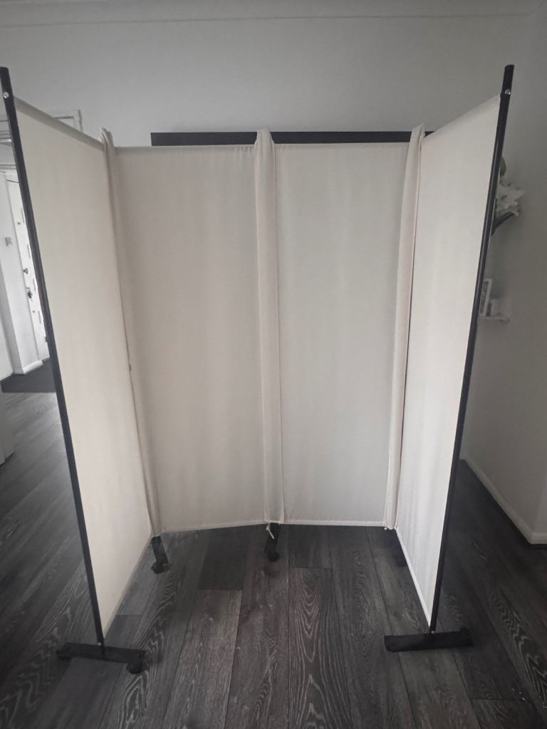 NEW Folding Room Divider Panel Teams WFH Screen Privacy Changing Backdrop Office Vinted