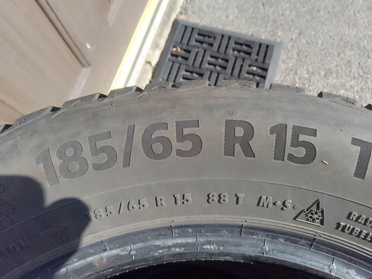 £60  Set 4 x winter /all year tyres Continental 185 / 65 R15  lots of tread *PENISTONE AREA*