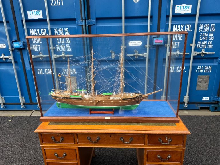 Large ship model in a cabinet possible delivery 