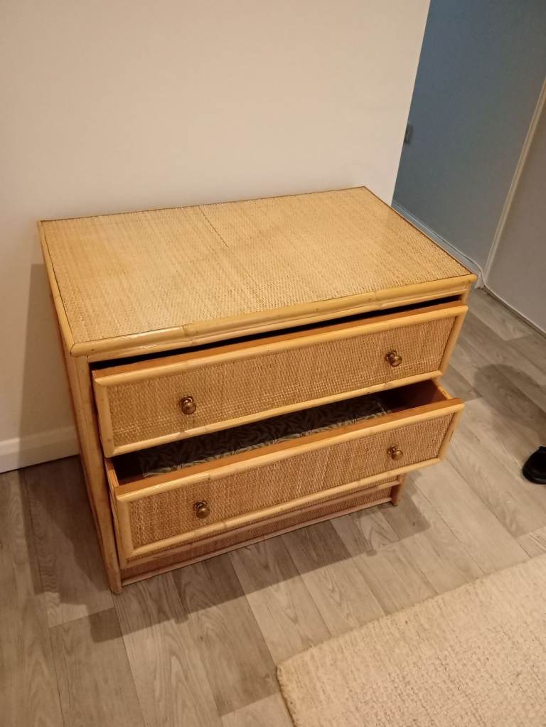 Bamboo style chest of drawers 