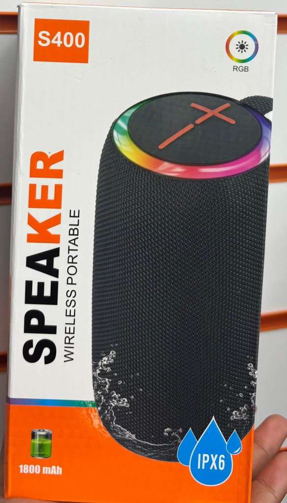 S400 Wireless Portable Speaker 16W Stereo Sound, RGB Lights, IPX6 Waterproof, Bluetooth 5.1
