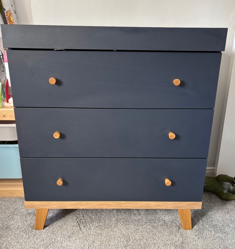 Silver Cross St Ives Dresser & Changing Unit - Navy Blue, Good Condition