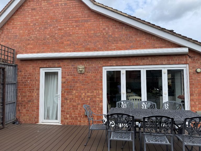Large Electric Awning with Remote and Wind Sensor