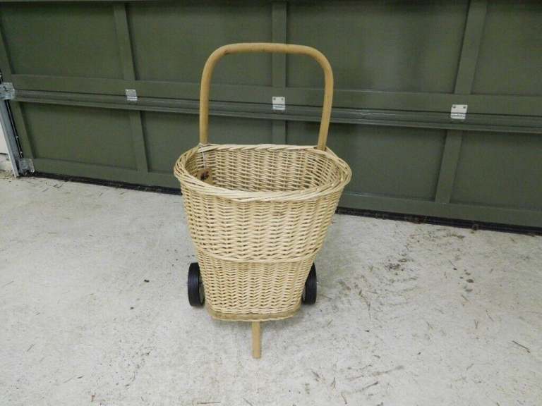 Brand New Rattan/Cane 3 Legged Shopping Trolly