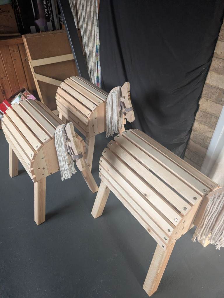 Children's wooden horses