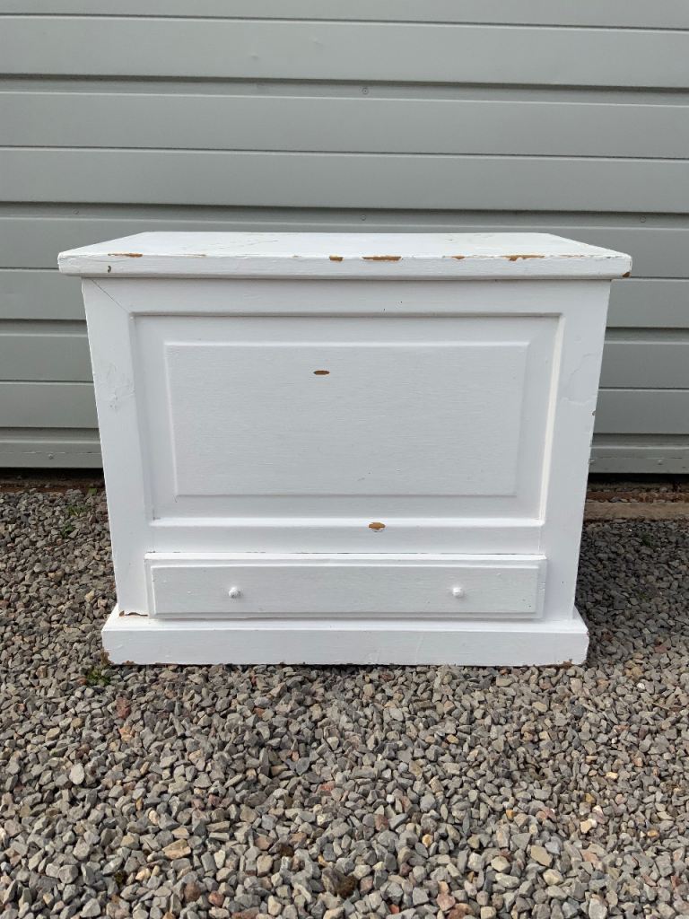Painted Wooden Chest with Drawer