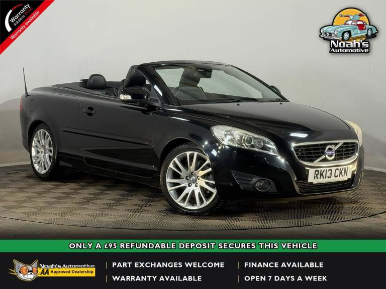 BLACK 2013 VOLVO C70 SE LUX SOLSTICE D3 2.0 DIESEL AUTOMATIC CONVERTIBLE 150 BHP