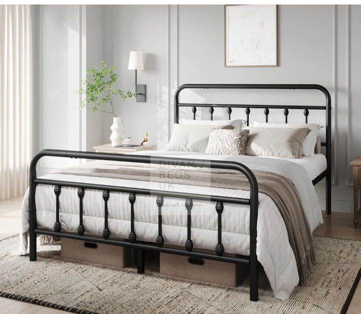 Black double bed frame