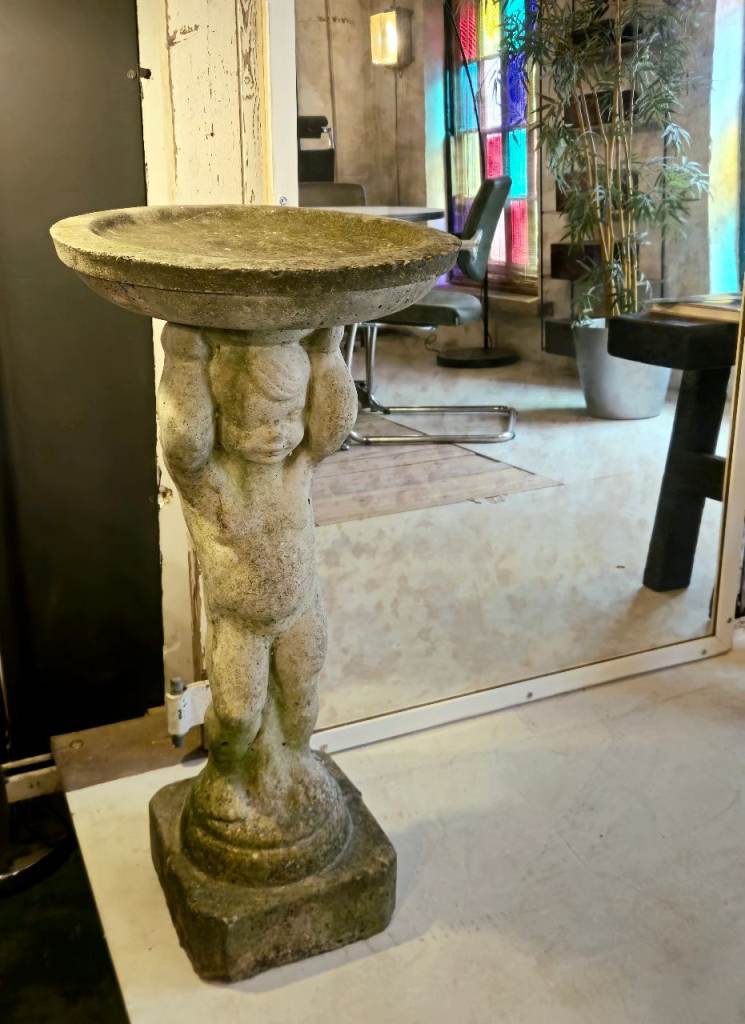 Stone Cherub Bird Bath