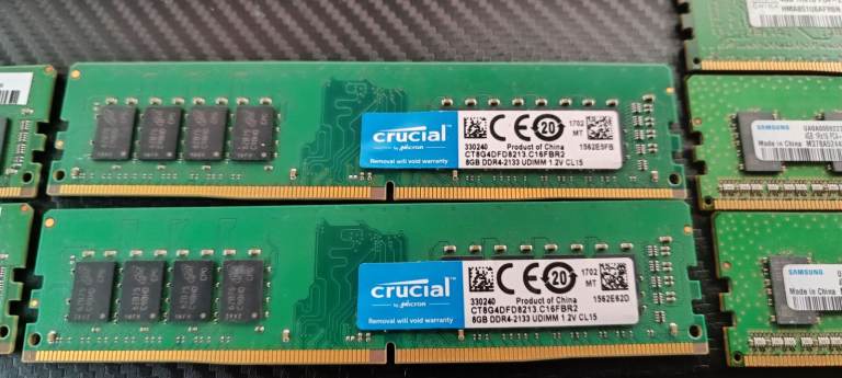 Desktop UDIMM Crucial 2133 2400 PC4-2666V RDIMMS Memory Job lot DDR4 32GB + 