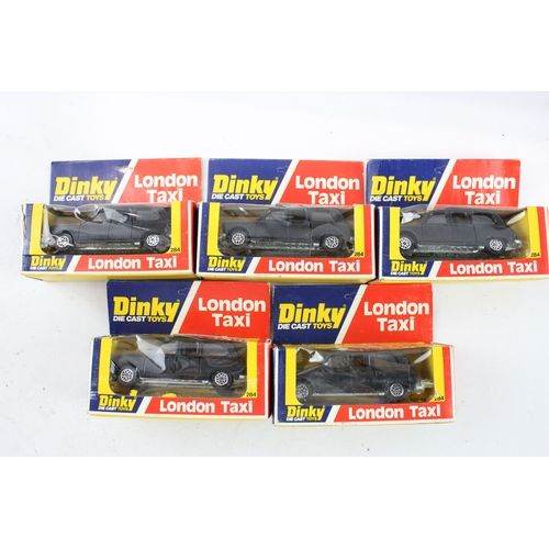 5 x Dinky 284 London Taxi In Original Box - Excellent Vintage Model 