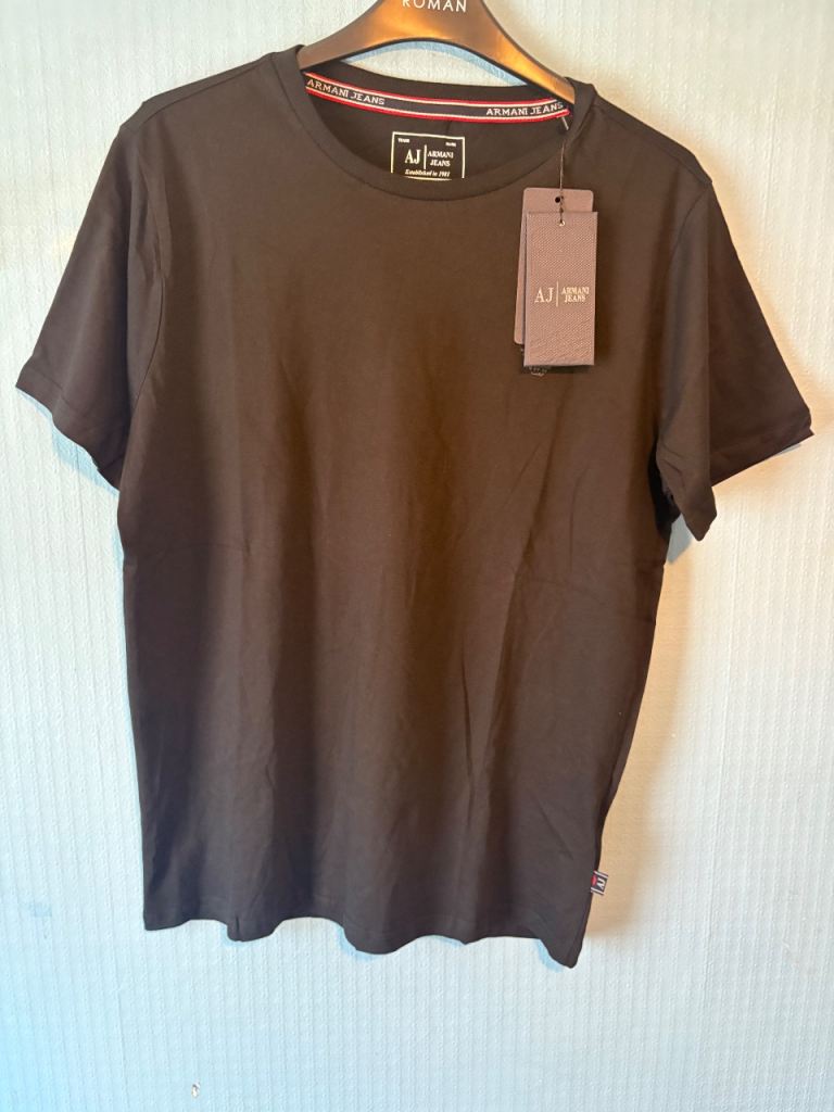 Armani Jeans AJ Black Logo T-Shirt – Size M – BNWT