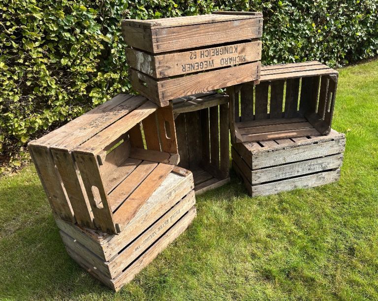 Rustic Wooden Crates x 6