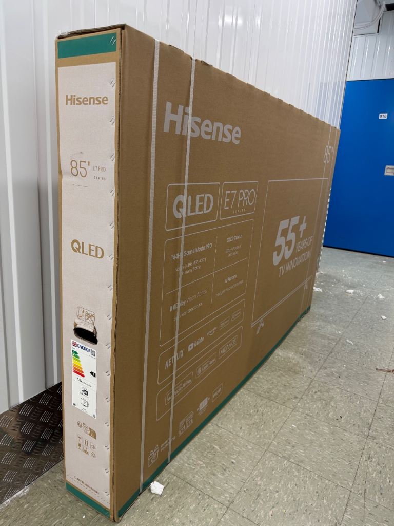 2025 HISENSE 85 Inch E7Q PRO 144Hz QLED 4K HDR Smart TV with Freely 85E7QTUK PRO