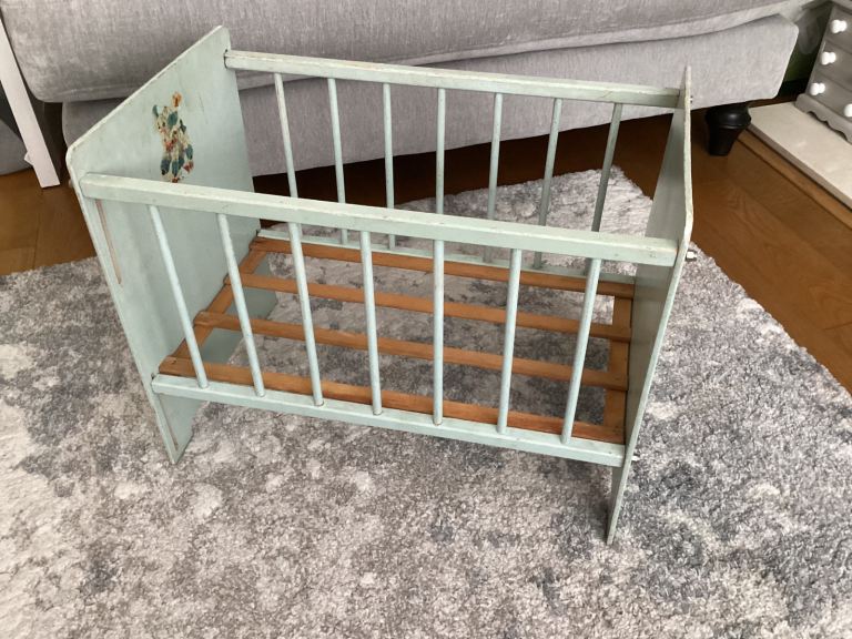 Vintage 1970s dolls cot by TRIANG (available)