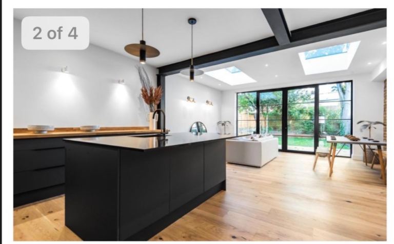 Modern black and light grey kitchen  