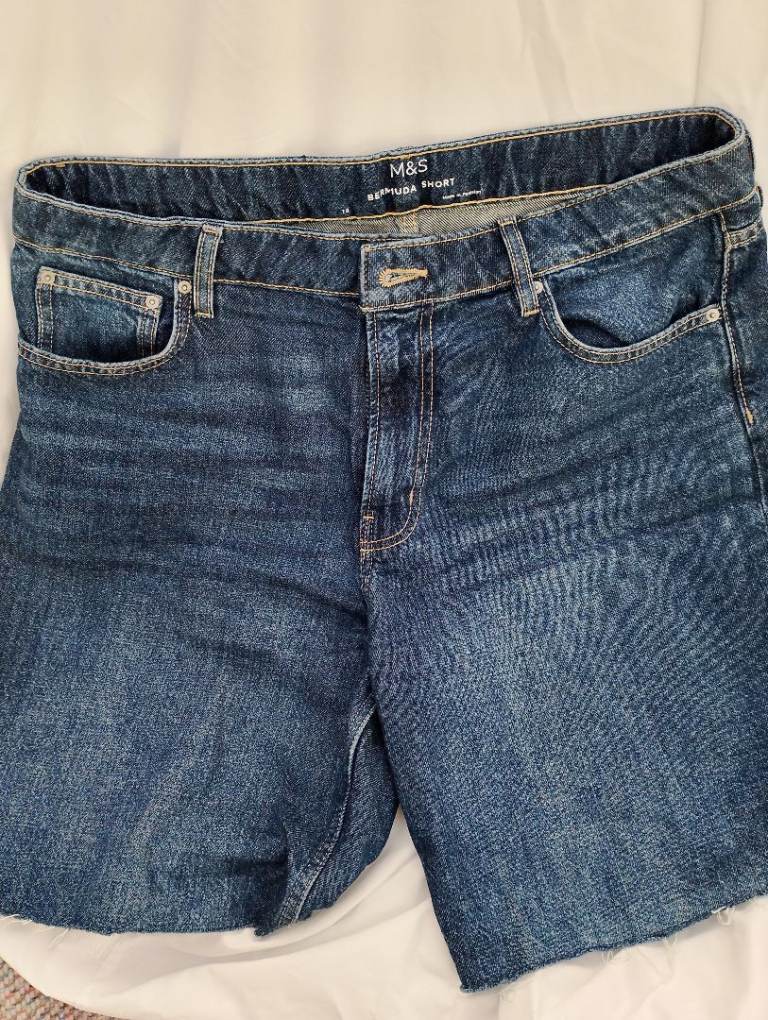 M&S Bermuda Denim Shorts – Blue, Good Condition