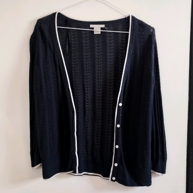image for Navy see through Knit Cardigan From Primark, Size S