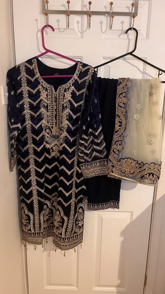 Navy and Cream Shalwar Kameez